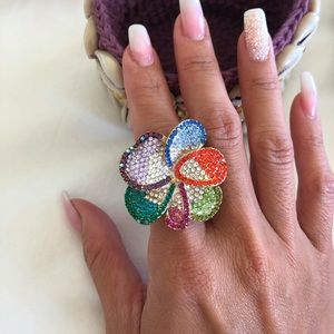 Flower Rhinestone Ring